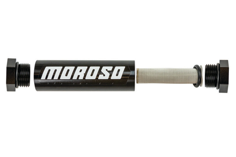 Moroso In-Line Fuel Filter - 5-1/8in - 3/8in NPT - 40 Micron SS Filter - Aluminum