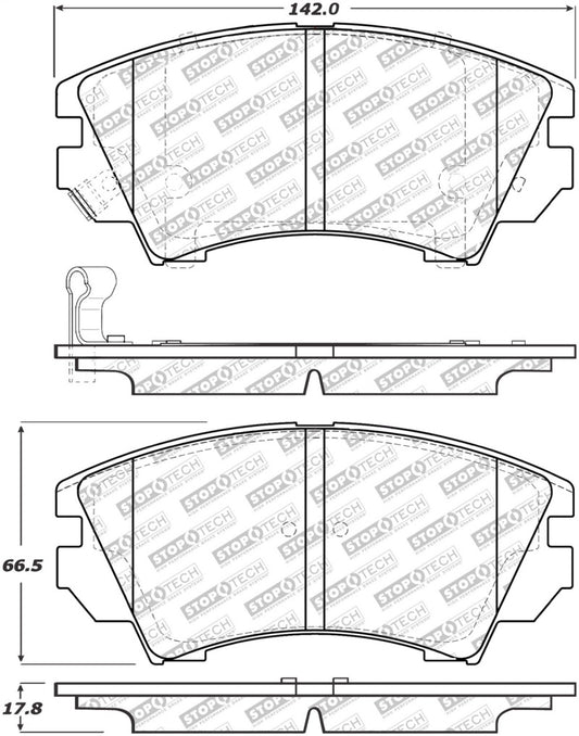 StopTech Street Select Brake Pads w/Hardware - Front