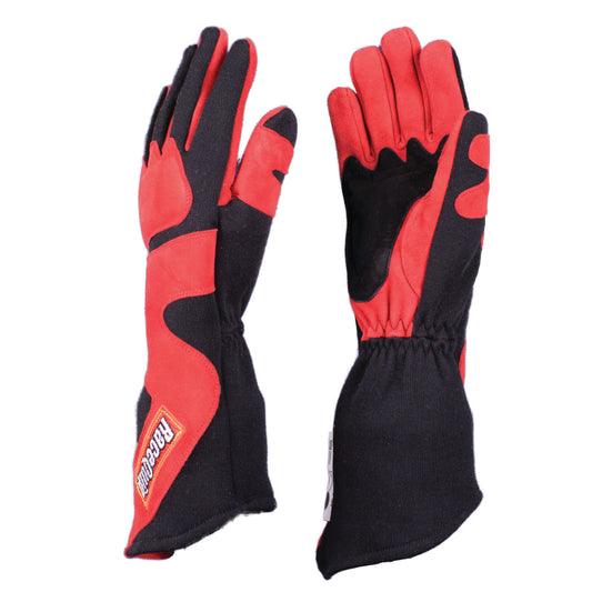 RaceQuip SFI-5 Red/Black Small Long Angle Cut Glove