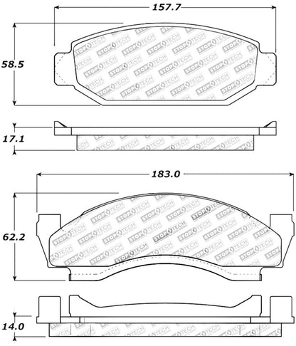 StopTech Performance 72-74 Ford Gran Torino / Ranchero / Thunderbird Front Brake Pads