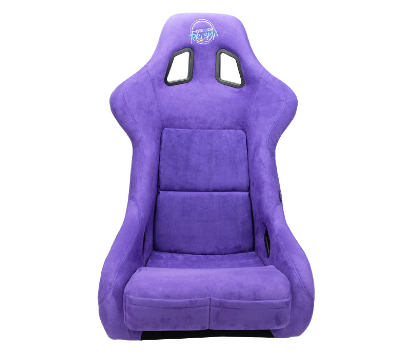 NRG FRP Bucket Seat PRISMA Edition W/ pearlized Back Purple Alcantara - Large