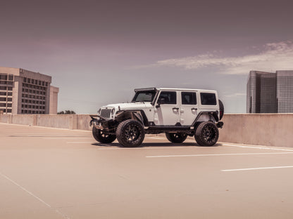 Road Armor 07-18 Jeep Wrangler JK Stealth Front Fender Flare Body Armor w/LED DRL - Tex Blk