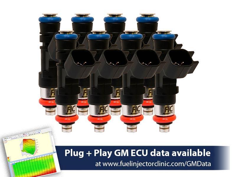 Fuel Injector Clinic 525cc (58 lbs/hr at OE 58 PSI fuel pressure) Injector Set LS2 engines (High-Z)
