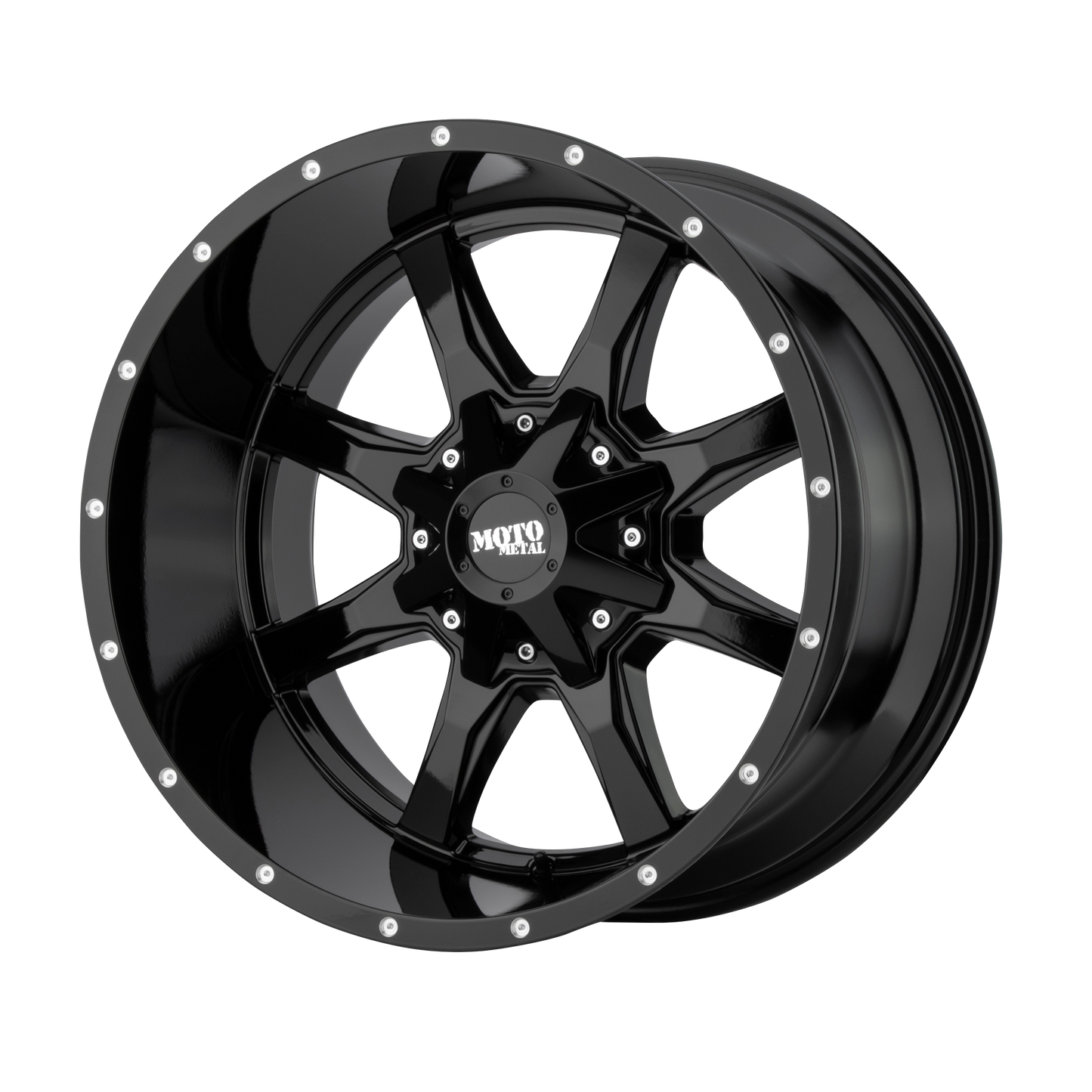 Moto Metal - MO970 20x9 6x135.00/6x139.70 GLOSS BLACK W/ MILLED LIP (0 mm)